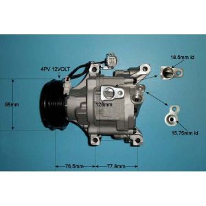 Compressor (AirCon Pump) Mazda MX 5 1.8 16v Petrol (Sep 2003 to Oct 2005)