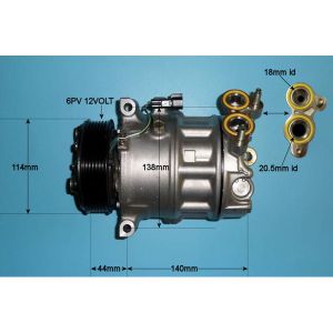 Compressor (AirCon Pump) Mazda 3 1.6 CD Diesel (Dec 2008 to May 2013)