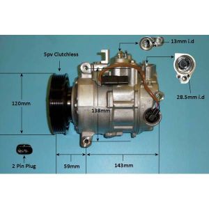 Compressor (AirCon Pump) Mercedes A Class (W176) 1.8 A 180 CDi Diesel (Jun 2012 to Oct 2014)