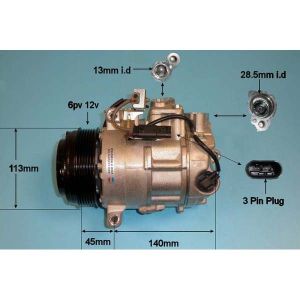 Compressor (AirCon Pump) Mercedes C Class (W204) 1.6 C180 CGI Petrol (Dec 2012 to Jan 2014)