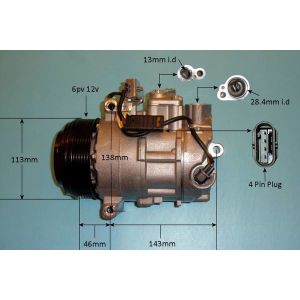 Compressor (AirCon Pump) Mercedes C Class (W204) 1.8 C180 CGI Petrol (May 2010 to Aug 2014)
