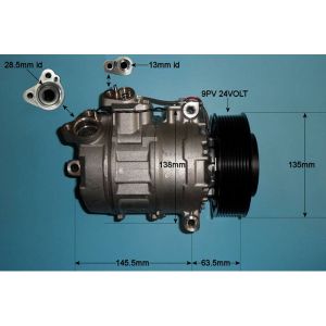 Compressor (AirCon Pump) Mercedes Truck Axor 1 1835 Diesel (Feb 2002 to Oct 2004)