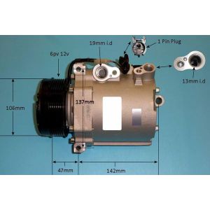 Compressor (AirCon Pump) Mitsubishi Lancer MK8 CY/ZA (2008-) 1.8 Petrol (Jun 2008 to Jun 2009)