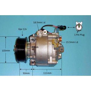 Compressor (AirCon Pump) Mitsubishi Lancer MK7 CS (2003-08) 1.8 Petrol (Sep 2003 to Dec 2008)