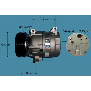 Compressor (AirCon Pump) Nissan Interstar 1.9 DCI Diesel (Feb 2002 to Jan 2003)