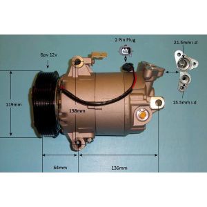 Compressor (AirCon Pump) Nissan Qashqai 2.0 Petrol (Feb 2007 to Oct 2009)