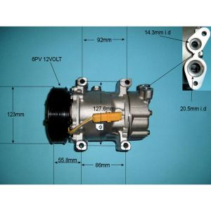 Compressor (AirCon Pump) Peugeot 206 1.4 HDi Diesel (Nov 1998 to Oct 2001)