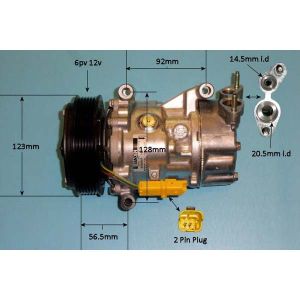 Compressor (AirCon Pump) Peugeot 206 (09-) 1.1 Petrol (Jan 2009 to 2023)