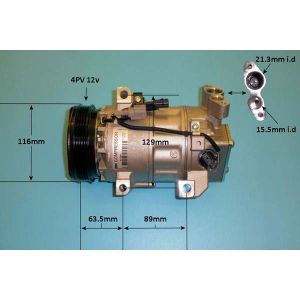 Compressor (AirCon Pump) Renault Clio MK4 (2012-) 1.2 16v Petrol (Nov 2012 to 2023)