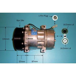 Compressor (AirCon Pump) Rvi Truck Magnum (2005-) 440.18 DXI12 Diesel (Mar 2005 to Aug 2006)