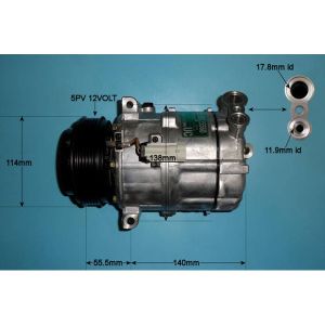 Compressor (AirCon Pump) Saab 9-3 1.8 16v Petrol (Aug 2003 to Feb 2015)