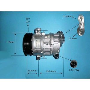 Compressor (AirCon Pump) Suzuki Vitara 1.6 DDiS Diesel (Sep 2015 to 2023)