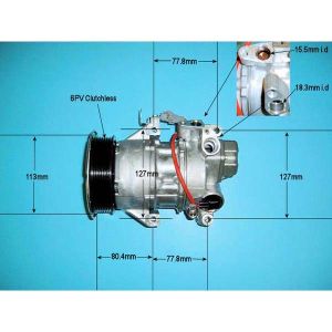 Compressor (AirCon Pump) Toyota Auris 1.4 D4D Diesel (Mar 2007 to Sep 2012)