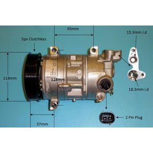 Compressor (AirCon Pump) Toyota Auris 1.6 D4D Diesel (Apr 2015 to Dec 2018)