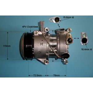 Compressor (AirCon Pump) Toyota Auris 1.3 Petrol (Oct 2012 to Dec 2018)
