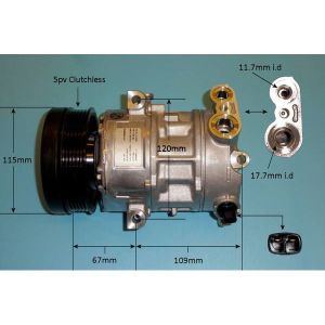 Compressor (AirCon Pump) Vauxhall Corsa D (2006-14) 1.2 16v Petrol (Oct 2006 to Oct 2014)