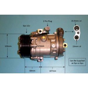 Compressor (AirCon Pump) Vauxhall Agila 1.0 Petrol (Sep 2000 to Mar 2008)