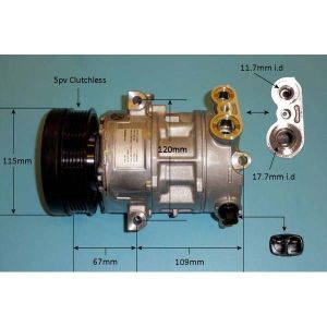 Compressor (AirCon Pump) Vauxhall Combo D 1.2 Petrol (Nov 2011 to Jun 2018)