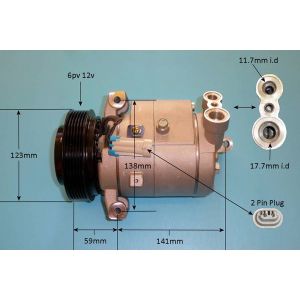 Compressor (AirCon Pump) Vauxhall Antara 2.2 CDTi Diesel (Dec 2010 to Jan 2015)