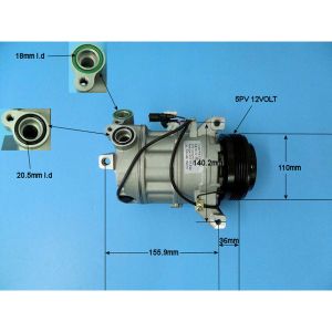 Compressor (AirCon Pump) Volvo S80 MK2 2.0 Flexfuel Petrol (Jan 2008 to Dec 2011)