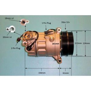 Compressor (AirCon Pump) Volvo V40 (2012-) 1.6 T5 GTDi Petrol (Mar 2013 to 2023)