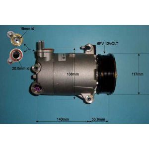 Compressor (AirCon Pump) Volvo S60 MK2 2.0 T5 DRIVe Petrol (Sep 2014 to Dec 2015)