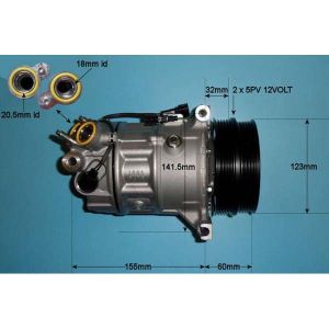 Compressor (AirCon Pump) Volvo V40 (2012-) 2.0 D3 Diesel (Mar 2012 to Apr 2015)