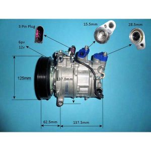 Compressor (AirCon Pump) Audi A6 2.8 FSi CVPA Petrol (Sep 2014 to Sep 2018)
