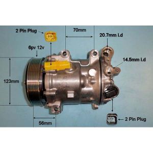 Compressor (AirCon Pump) Citroen C5 2.0 HDi DW10BTED4 Diesel (Feb 2008 to Oct 2009)