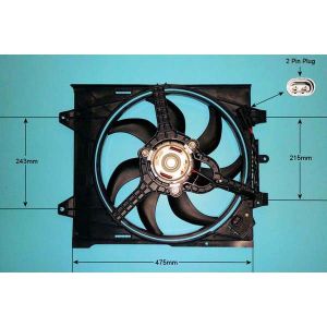 Radiator Cooling Fan Fiat 500 / 500 Lounge 0.9 Petrol (Sep 2011 to Sep 2012)