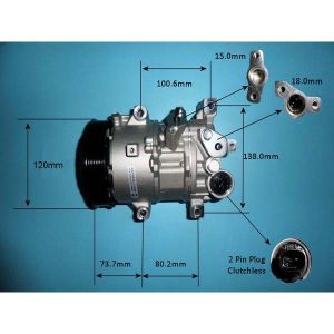 Compressor (AirCon Pump) Toyota Corolla 1.6 Petrol (Jun 2013 to Dec 2018)