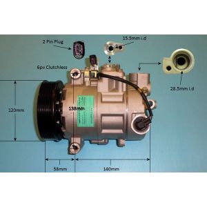 Compressor (AirCon Pump) Audi A6 3.0 30V Petrol (May 2004 to May 2006)
