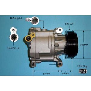 Compressor (AirCon Pump) Chrysler Ypsilon 1.2 Petrol (May 2011 to 2023)