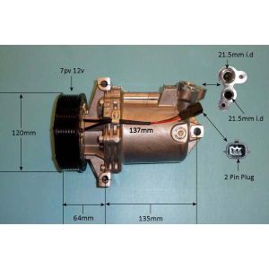 Compressor (AirCon Pump) Dacia Dokker 1.2 Petrol (Nov 2012 to 2023)