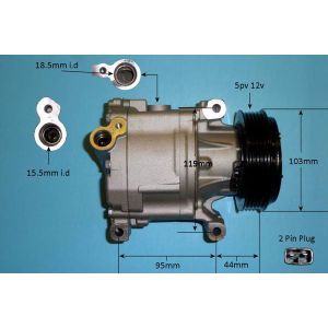 Compressor (AirCon Pump) Fiat 500 / 500 Lounge 1.2 LPG Petrol (Jan 2012 to 2021)