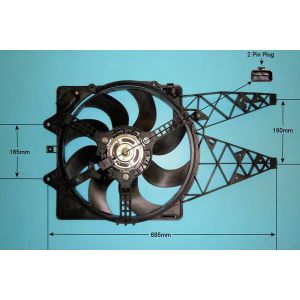 Radiator Cooling Fan Fiat Punto / Grande Punto (06- ) 1.3 MJTD Diesel (Jan 2006 to Apr 2010)