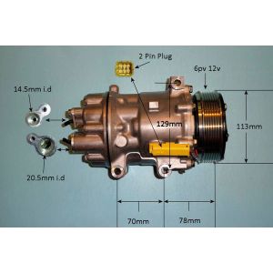 Compressor (AirCon Pump) Fiat Scudo 2.0 JTD Diesel (Jan 2007 to Jun 2010)