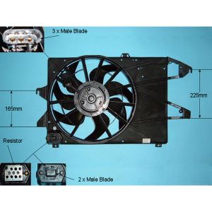 Condenser Cooling Fan Ford Mondeo MK3 (00-06) 1.8 16v Petrol (Oct 2000 to Nov 2001)