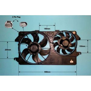 Radiator Cooling Fan Ford Transit Connect/Grand Connect 1.8 DI Diesel (Jun 2002 to Jan 2007)