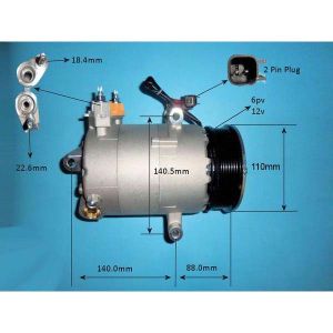Compressor (AirCon Pump) Ford Transit custom V362 13- 2.2 Tdci FWD Diesel Manual (Apr 2012 to 2023)