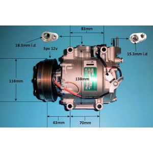 Compressor (AirCon Pump) Honda Civic 2012-17 1.4 VTEC Petrol (Feb 2012 to Jan 2017)