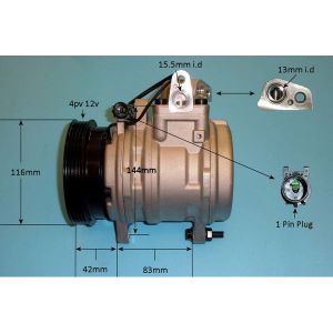 Compressor (AirCon Pump) Hyundai i 10 1.1 Petrol (Dec 2007 to Dec 2013)