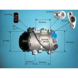 Compressor (AirCon Pump) Hyundai Kona 1.0 T GDi Petrol (Jul 2017 to 2023)