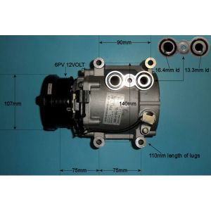 Compressor (AirCon Pump) Jaguar S Type 2.5 V6 Petrol (Mar 2002 to Oct 2007)