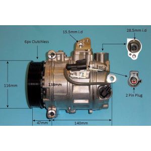 Compressor (AirCon Pump) Jaguar XF 2.7 D Diesel (Mar 2008 to Apr 2015)