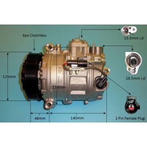 Compressor (AirCon Pump) Jaguar XJ Series 3.5 V8 Petrol (May 2003 to Mar 2009)