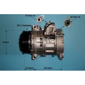 Compressor (AirCon Pump) Jaguar XF 3.0 Petrol (Mar 2008 to Nov 2012)
