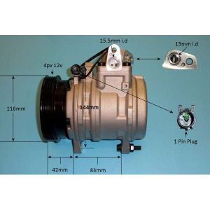 Compressor (AirCon Pump) Kia Picanto 1.0 Petrol (Sep 2005 to Aug 2007)