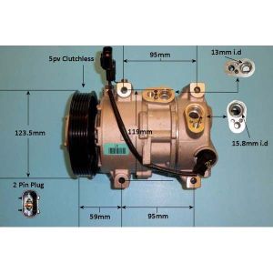 Compressor (AirCon Pump) Kia Rio 1.25 LPG Petrol (Jan 2014 to 2023)