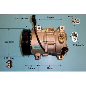 Compressor (AirCon Pump) Kia Rio 1.25 CVVT Petrol (Nov 2014 to Dec 2017)